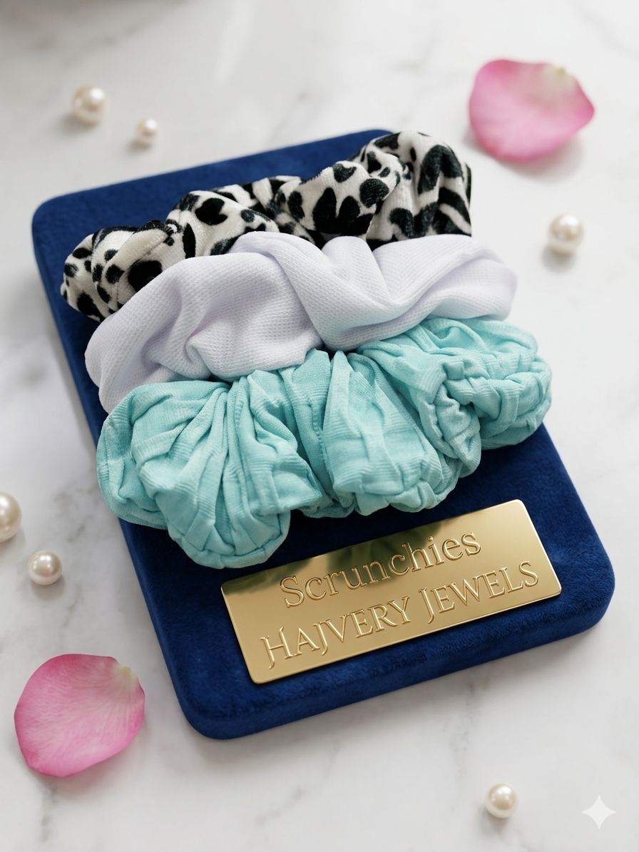 Premium Silk & Velvet Scrunchie Trio – Pack of 3 Luxury Hair Ties