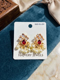 Royal Crimson Pearl Studs – S925 Silver Ruby Red & Crystal Drop Earrings